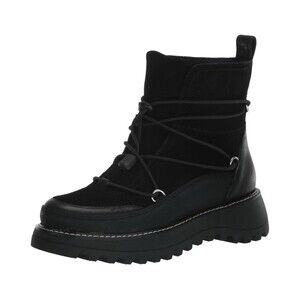 NEW Lucky Brand Womens Size 6.5 Caelia Pull On Black Suede Lug Sole Winter Boots